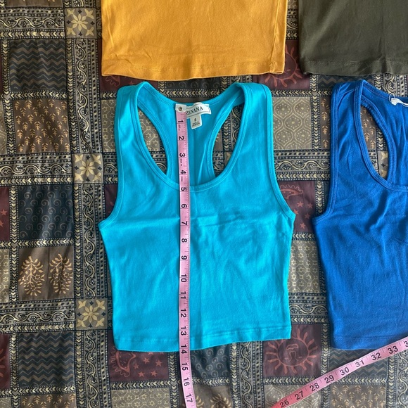 SOLD - 4 Racerback Cropped Tank Tops Small - Picture 4 of 6